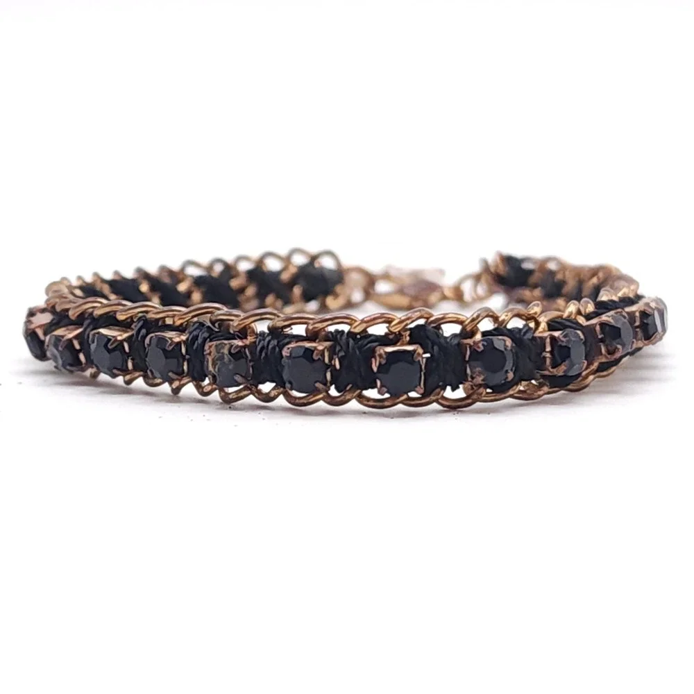 Black Gold Chain Bracelet Boho Glam